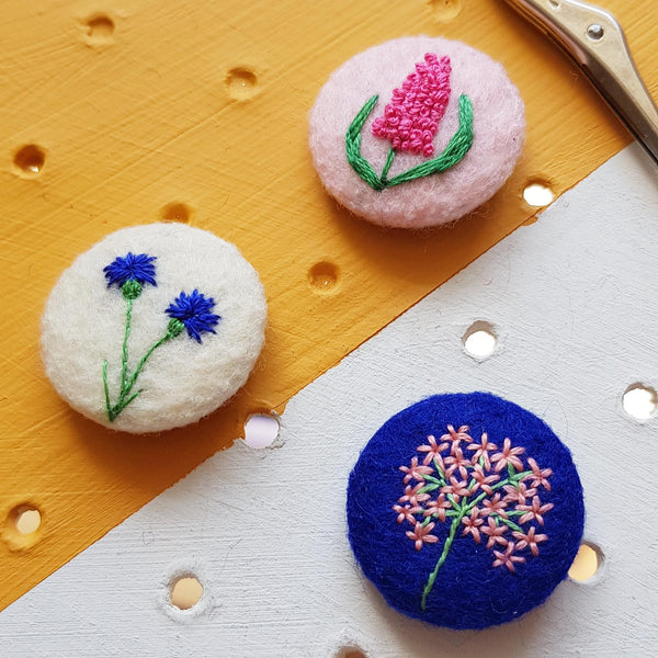 pink and blue flower set