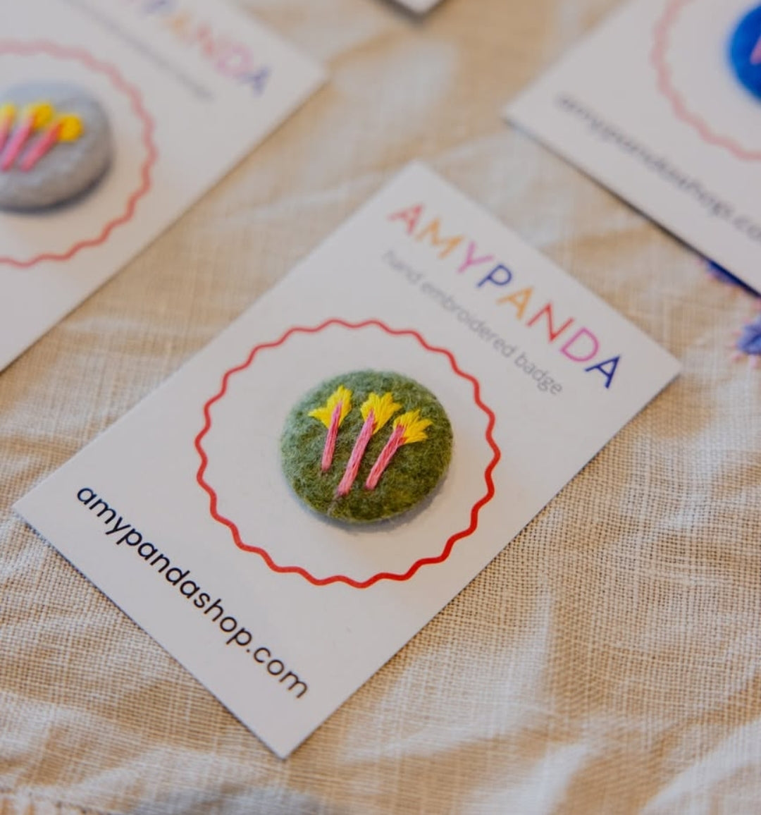 Rhubarb badge - amypanda