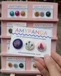 pink and blue flower set - amypanda