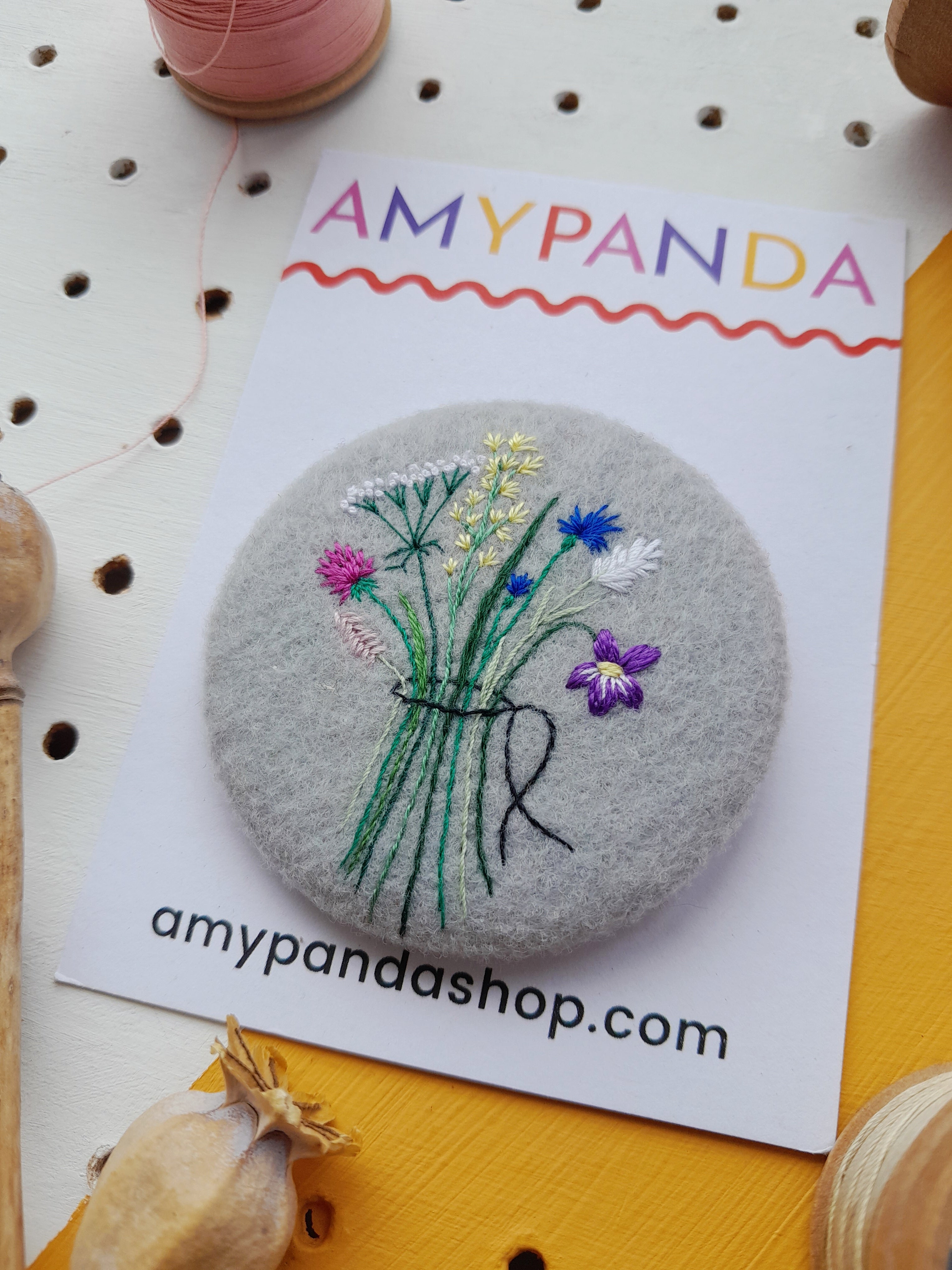 wild bouquet badge - amypanda