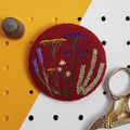 burgundy floral badge - amypanda