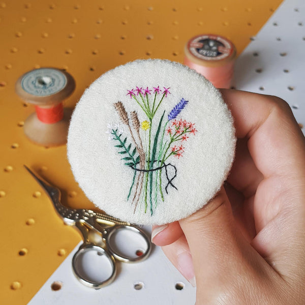 Colourful floral badge