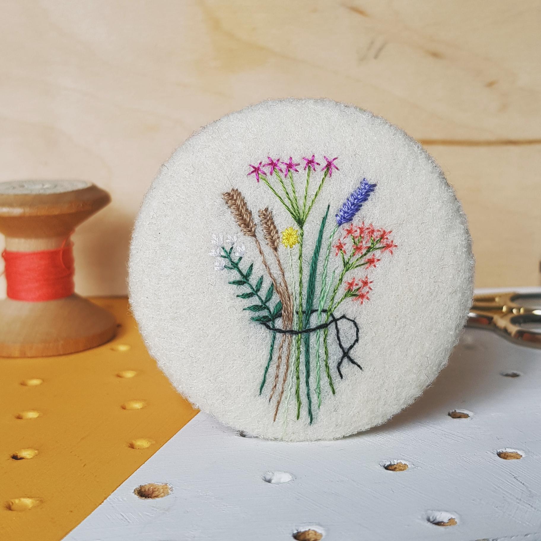 Colourful floral badge