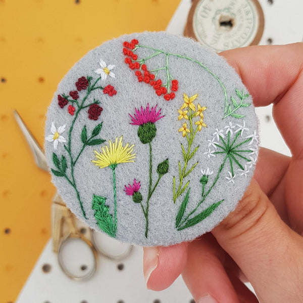 embroidered wild plants badge